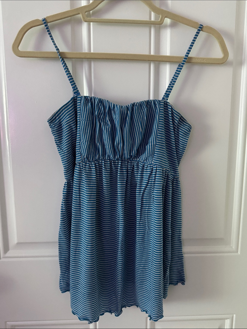 Free People Y2K Blue Striped Spaghetti-Strap Cami